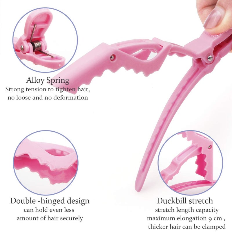 GLAMFIELDS 12 pcs Alligator Hair Clips for Styling Sectioning, Non-slip Grip Clips for Hair Cutting, Durable Women Professional Plastic Salon Hairclip with Wide Teeth & Double-Hinged Design - Image 4